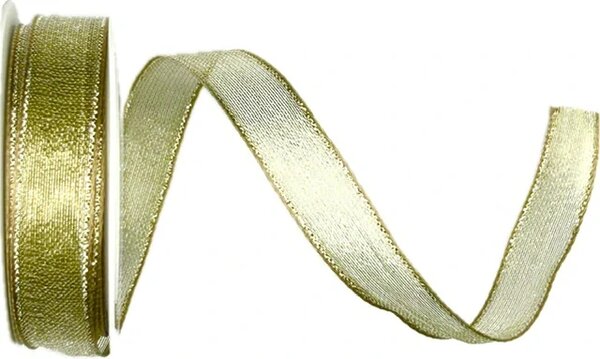 Stuha zlatá PLATINUM GOLD lurexová 15mm x 3,5m (5,70 Kč/m)