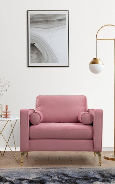Hanah Home Křeslo Rome růžové/zlaté