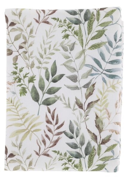 Bavlněný ubrus Aix Leaf Pattern Cream 140 × 240 cm
