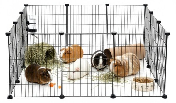 Skládací ohrádka pro domácí zvířata 143x71x46cm SPRINGOS PA1086 černá