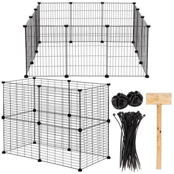 Skládací ohrádka pro domácí zvířata 143x71x46cm SPRINGOS PA1086 černá