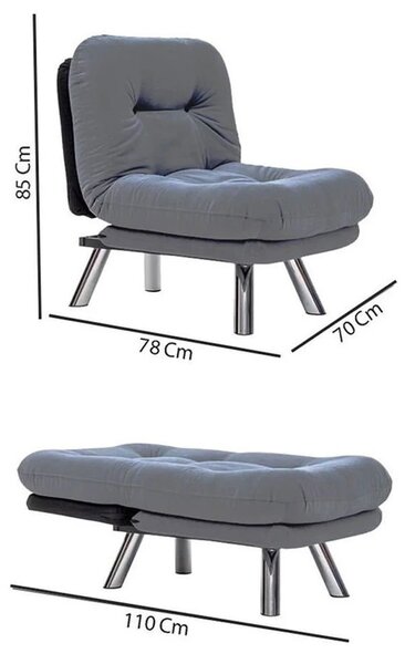 Hanah Home Rozkládací křeslo Misa Small vícebarevné
