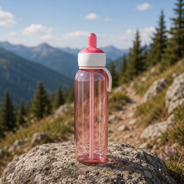 Láhev na vodu s vyklápěcím pítkem, 500ml, Mepal, růžová