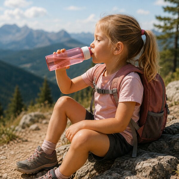Láhev na vodu s vyklápěcím pítkem, 500ml, Mepal, růžová