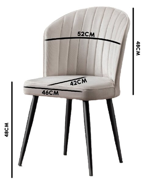 Kalune Design Sada 2 ks jídelních židlí Rubi černá