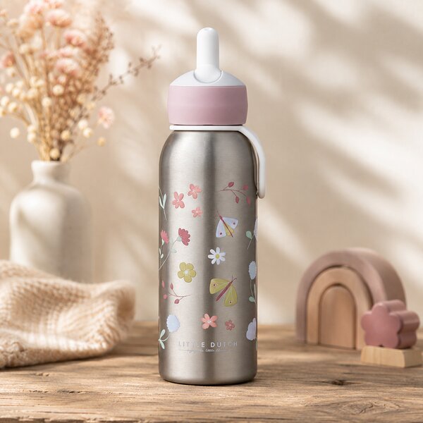 Dětská nerezová lahev, 350ml, Mepal, květiny