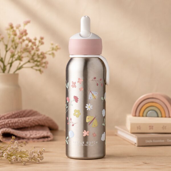 Dětská nerezová lahev, 350ml, Mepal, květiny