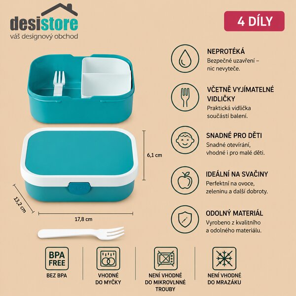 Dětský svačinový box Campus, 750ml, Mepal, liška