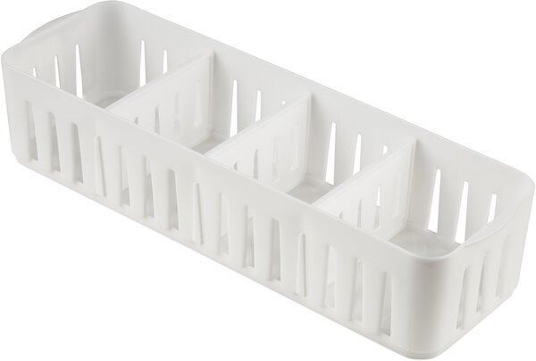 Orion Úložný box, s přepážkami, stohovatelný, šedý, NIKI (4 přepážky), 32 x 10 x 7 cm BÍLÁ