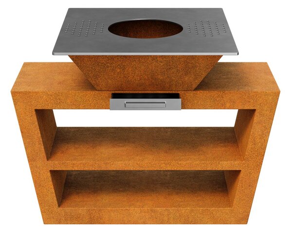 Zahradní gril Corten COCCINA 2 168x90x106 cm