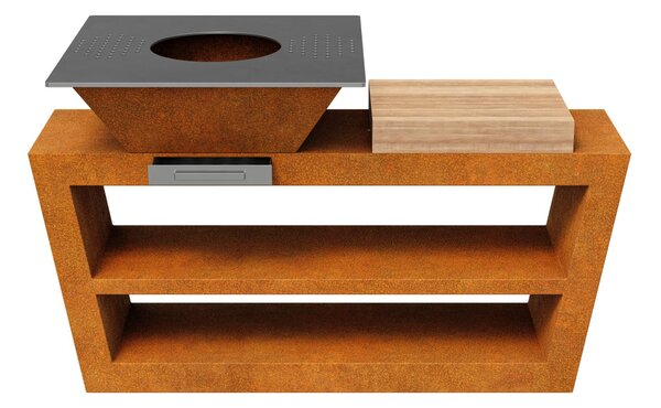 Zahradní gril Corten COCCINA 4 180x90x106 cm