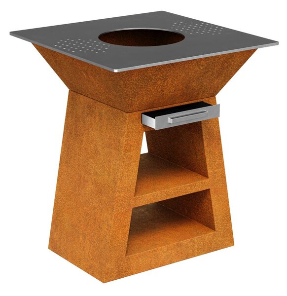 Zahradní gril Corten COCCINA 1 90x90x106 cm