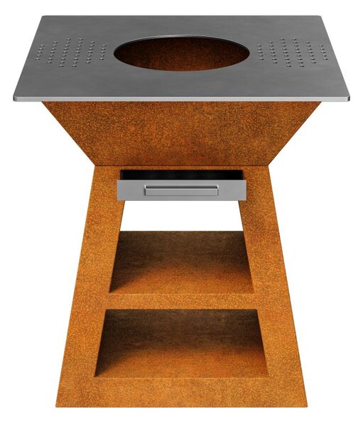 Zahradní gril Corten COCCINA 1 90x90x106 cm