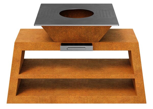 Zahradní gril Corten COCCINA 3 168x90x106 cm