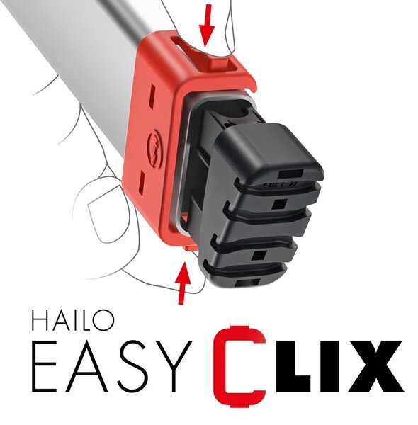 Hliníkové schůdky Hailo L60 2+1 příčka, nosnost 150 kg, 8160-307 2,6 m X 1,43 m