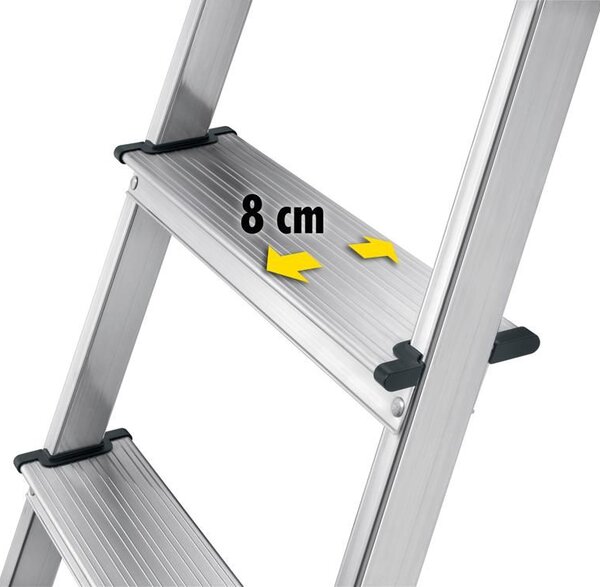 Hliníkové schůdky Hailo L60 2+1 příčka, nosnost 150 kg, 8160-307 2,6 m X 1,43 m
