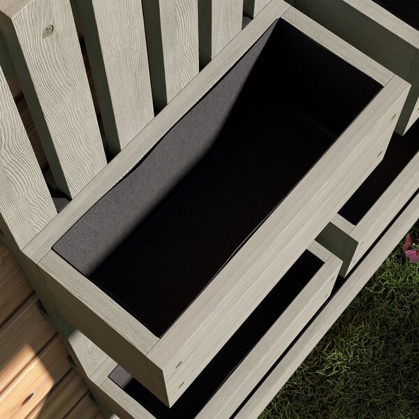 Outsunny nastavitelný dřevěný vyvýšený záhon s mříží, 60 × 16 × 100 cm – truhlík pro zahradu a balkon, podpora pro květiny, popínavé rostliny, zelenin