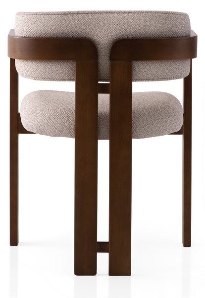 Kalune Design Čalouněná jídelní židle CO z masivu krémová/ořech