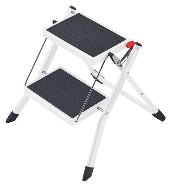 Ocelové skládací schůdky Hailo MK62 StandardLine bílé, 999000495745