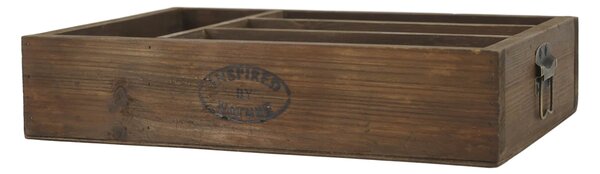 Úložný dřevěný box s přihrádkami Nature 40 cm