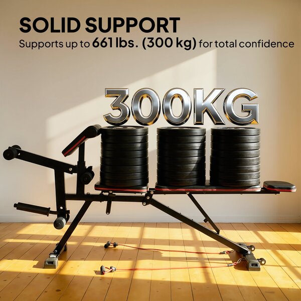 SPORTNOW 3v1 nastavitelné lavice – nosnost až 420 kg, kolečka, extenze stehen, opěrka pro biceps, prodloužená opěrka hlavy, naklápěcí lavice s odporov