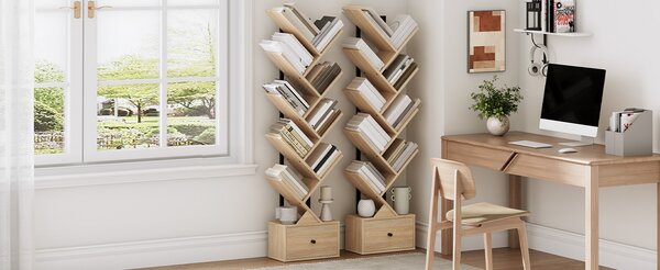 VASAGLE Designová knihovna Marelo 135 cm hnědá/černá