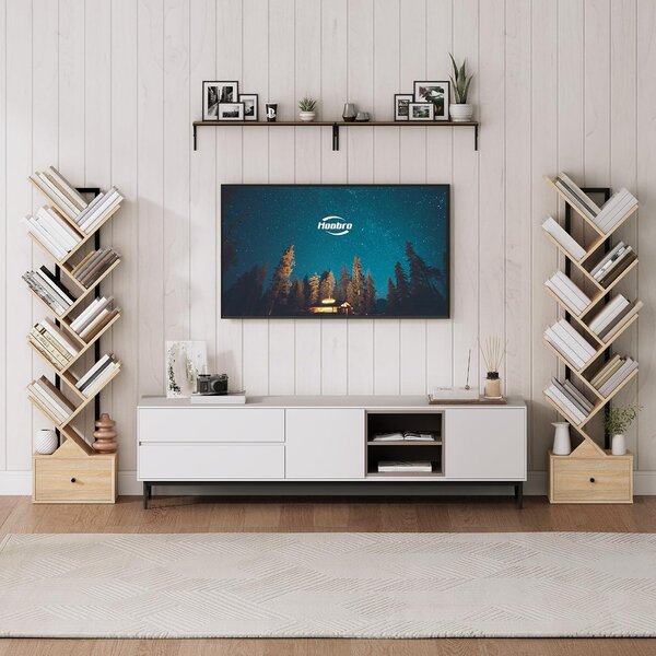 VASAGLE Designová knihovna Marelo 135 cm hnědá/černá