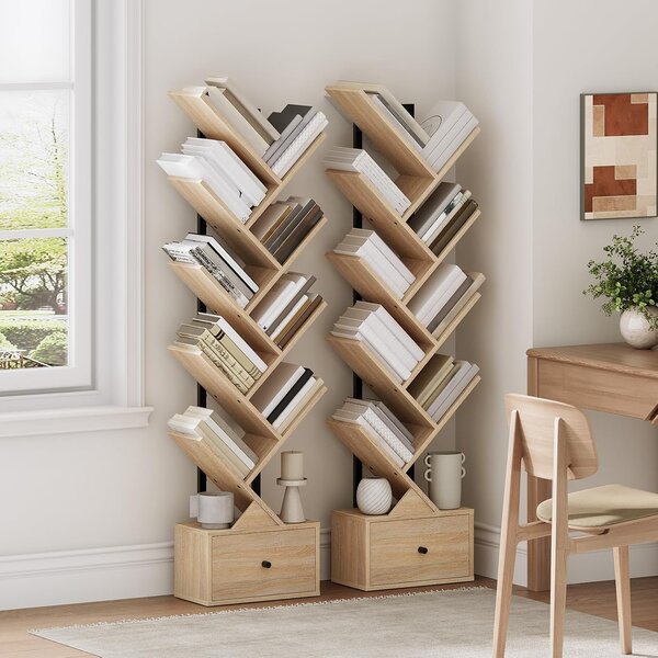 VASAGLE Designová knihovna Marelo 135 cm hnědá/černá