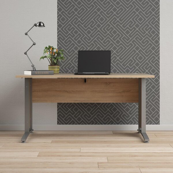 Kancelářský stůl Modulo 150 x 80 cm, dub sonoma / šedá