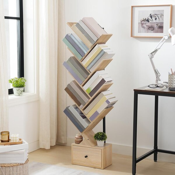 VASAGLE Designová knihovna Marelo 135 cm hnědá/černá