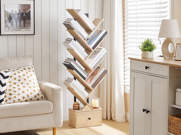 VASAGLE Designová knihovna Marelo 135 cm hnědá/černá