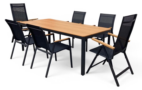 Zahradní set KOMPLET 3v1 – jídelní set, lounge set a slunečník