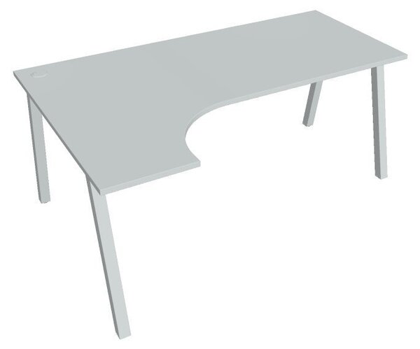 Kancelářský rohový stůl UEA 1800P, deskaakát, bílá RAL 9016