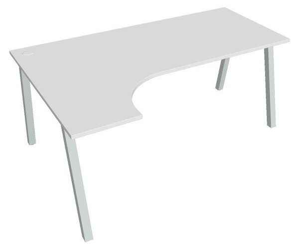 Kancelářský rohový stůl UEA 1800P, deskaakát, bílá RAL 9016