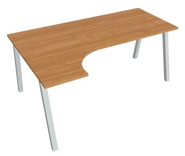 Kancelářský rohový stůl UEA 1800P, deskaakát, bílá RAL 9016