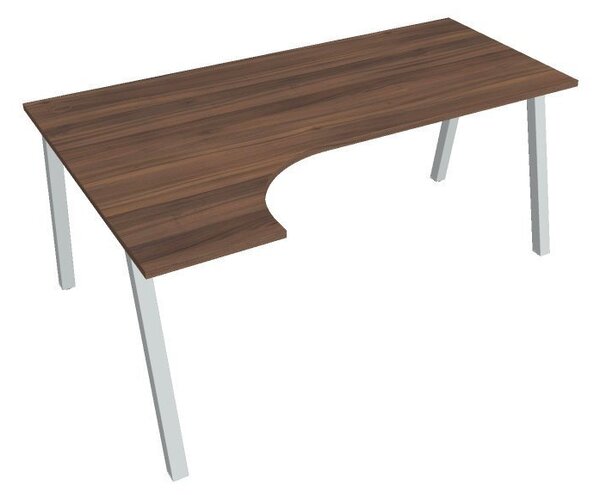 Kancelářský rohový stůl UEA 1800P, deskaakát, bílá RAL 9016