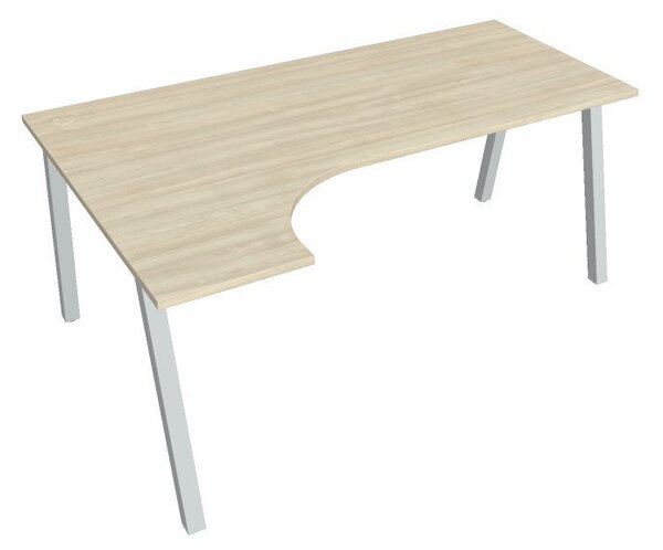 Kancelářský rohový stůl UEA 1800P, deskaakát, bílá RAL 9016