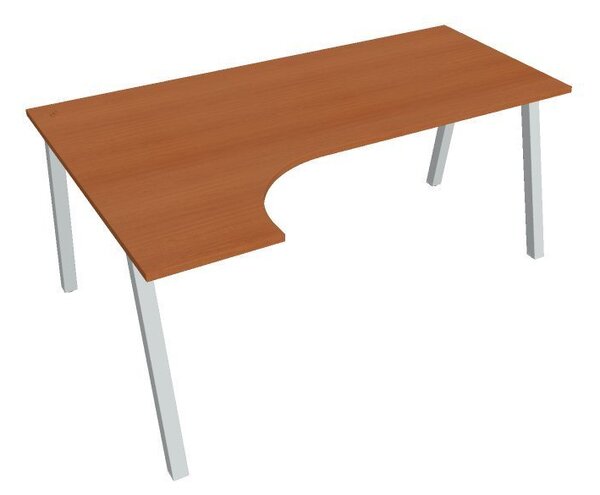 Kancelářský rohový stůl UEA 1800P, deskaakát, bílá RAL 9016