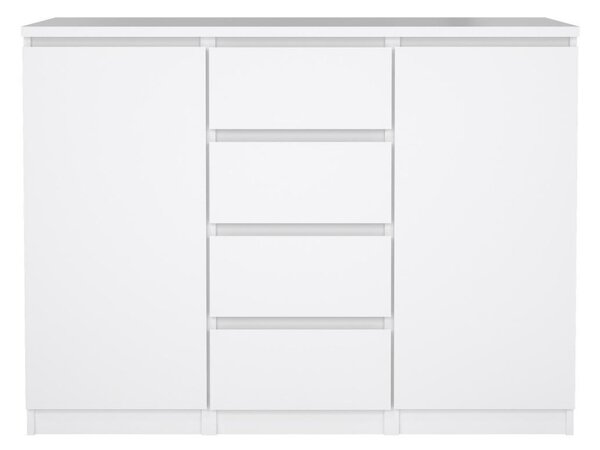 Komoda Simplicity 121 x 50 x 91 cm, bílý lesk