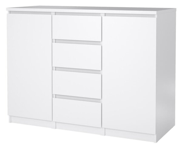 Komoda Simplicity 121 x 50 x 91 cm, bílý lesk