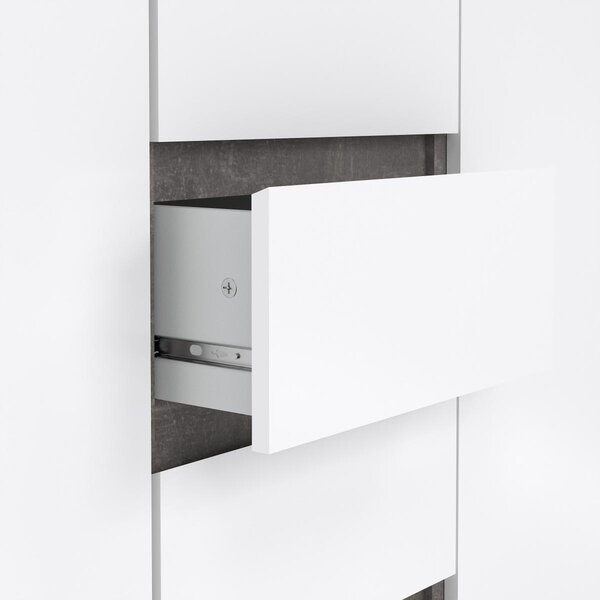 Komoda Simplicity 121 x 50 x 91 cm, šedá / bílý lesk