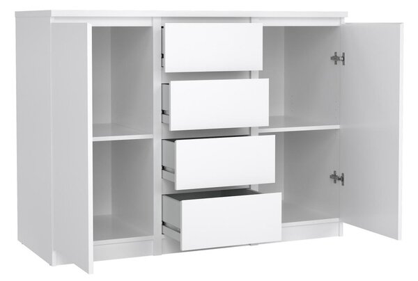 Komoda Simplicity 121 x 50 x 91 cm, bílý lesk