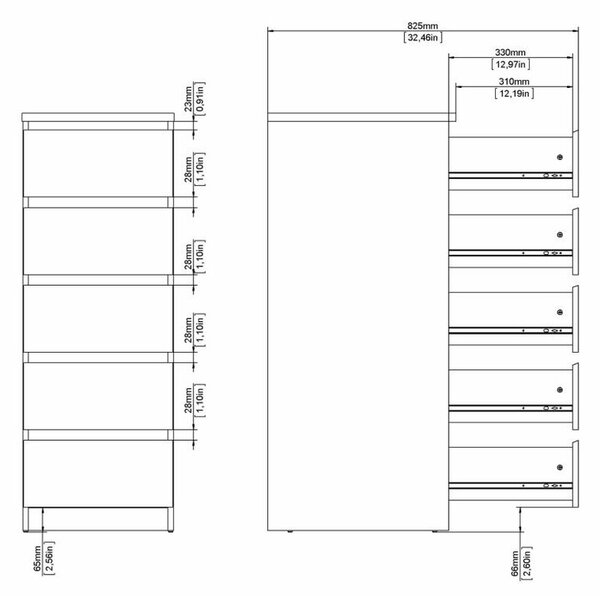 Komoda Simplicity 40 x 50 x 111,5 cm, hikora jackson