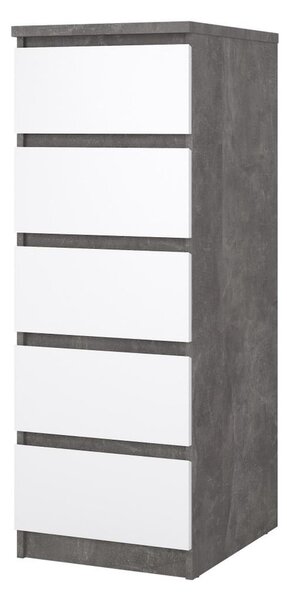Komoda Simplicity 40 x 50 x 111,5 cm, šedá / bílý lesk