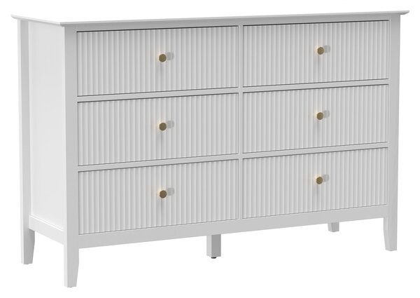 HOMCOM komoda se 6 zásuvkami, moderní úložný kabinet do obýváku, ložnice nebo předsíně, 100 × 40 × 78 cm, bílá | Aosom