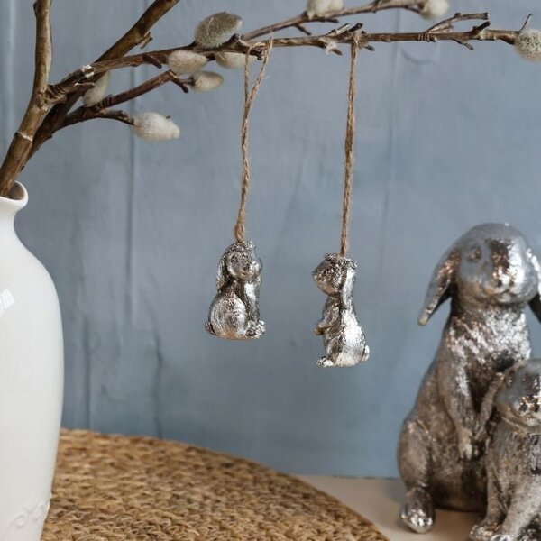 Závěsná velikonoční dekorace Rabbit Silver A
