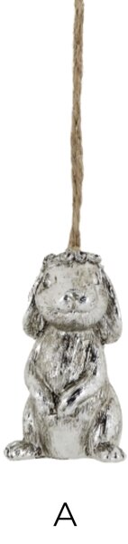 Závěsná velikonoční dekorace Rabbit Silver A