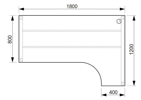 Kancelářský pracovní stůl Ergo UEO1800L, bílá RAL 9016, deskaakát
