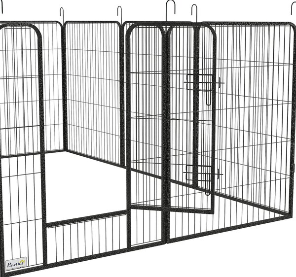 PawHut 12panelová skládací ohrádka pro štěňata — výška 100 cm, 2 zamykatelné dveře, vnitřní i venkovní | Aosom