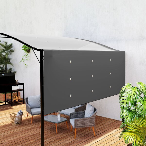Outsunny pergola 3 x 2,5 m se stavitelnou střechou — ocelový rám, tmavě šedý polyesterový baldachýn | Aosom